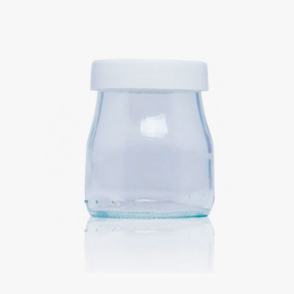 Vasos de yogur de cristal con tapa