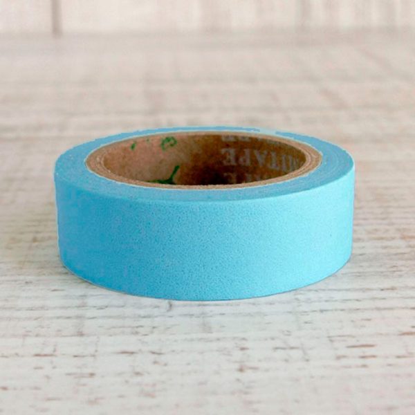 Washi tape cinta adhesiva decoarativa azul claro