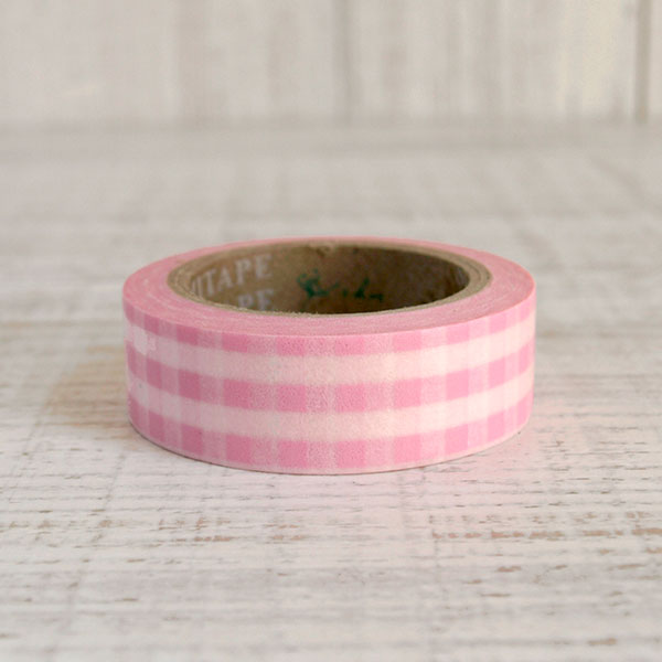 Washi tape rosa a cuadritos vichy